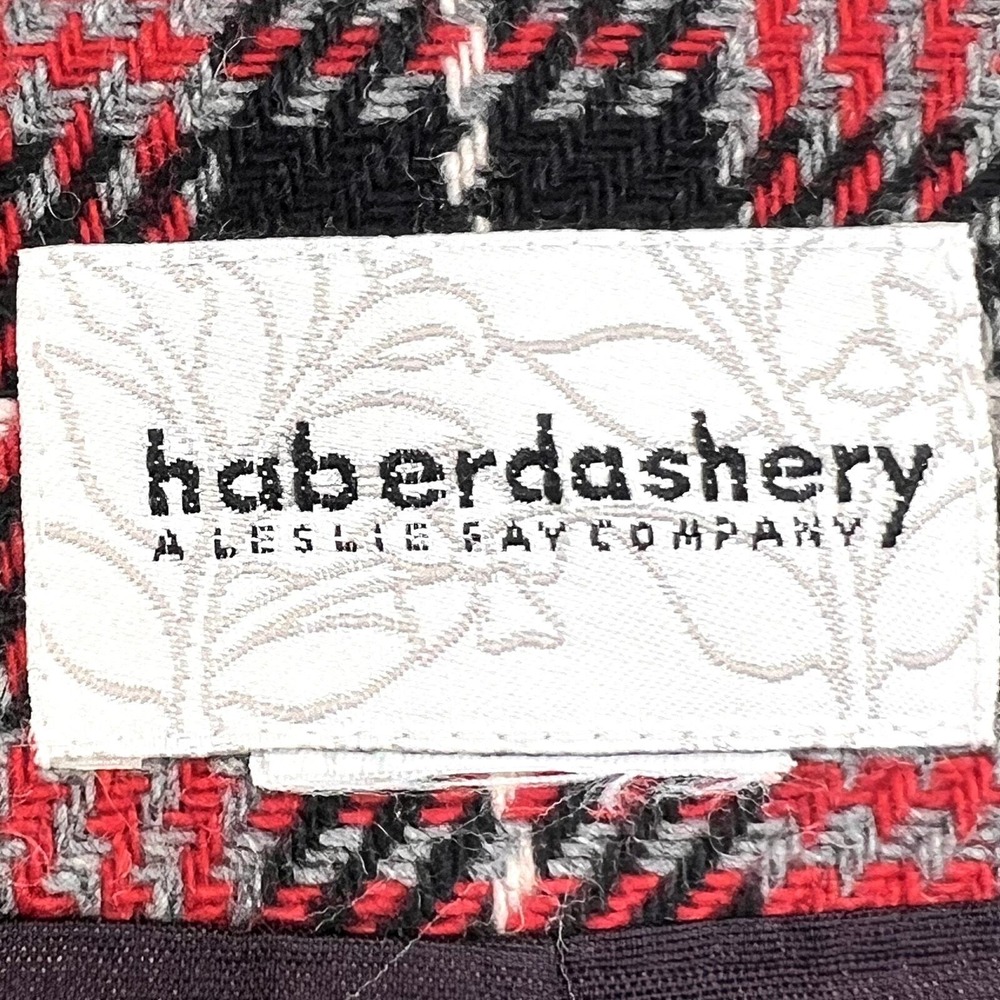 VTG Haberdashery Plaid Womens Suit Red 12P Wool Blend Academia Tartan Plaid - Picture 2 of 12